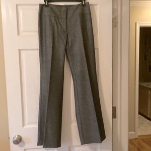 Wide waist band wide leg tiny silver thread woven in gray fabric